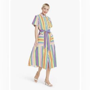Christopher John Rogers Rainbow Button Up Dress Sz 12 NWT